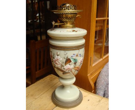 A 19th Century glass oil lamp. 