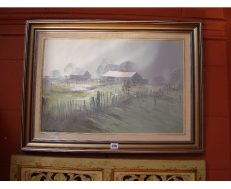 Colin Parker (Australian). "Soft Morning Light at Hill End".  NSW, 1982.Oil on board. 