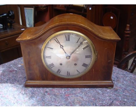 An early 20th Century mantel clock, with eight day movement, Westminster chiming, the movement marked W&H Sch (Winterhalder &