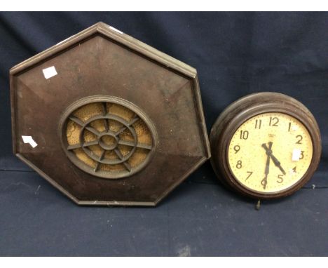 1930's Bakelite sound speaker and Smiths Bakelite wall clock.