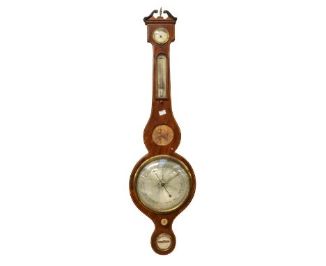 Early 19th century mahogany Banjo barometer by B Bombelli of WHitehaven&nbsp; A/F