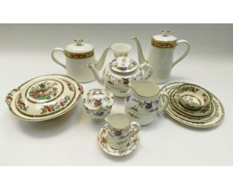 A collection of tea/dinner wear to include Royal Worcester, Johnson Bros, Royal Crown Derby and Wedgewood. 3 boxes.