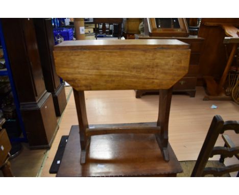 Arts and Crafts occasional table, small Arts and Crafts dropleaf table,  A small dark oak table made from old timbers and 19t