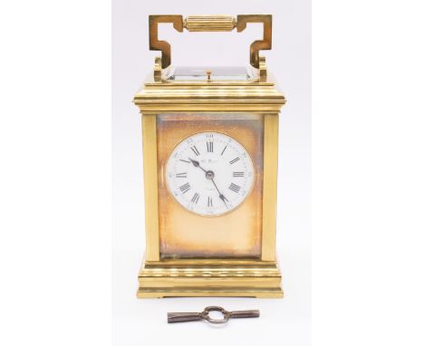 Henry Marc Paris repeating carriage clock: a French two train movement chiming on a gong with repeat button, balance escapeme