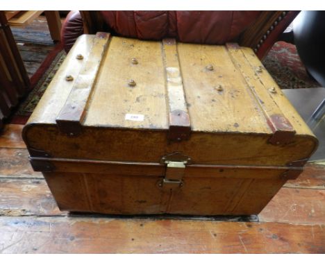 An early 20th century toleware travelling trunk.