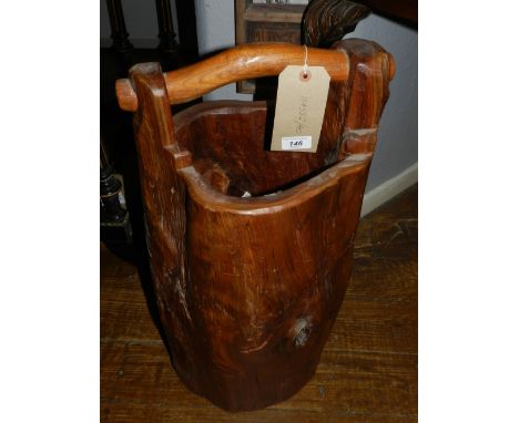 An unusual tree trunk stick stand. H.62cm