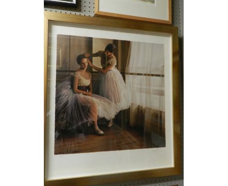 Douglas Hoffman (b. 1945). A study of ballerinas, screen print, signed in pencil lower right, limited edition 90/275. H: 60cm