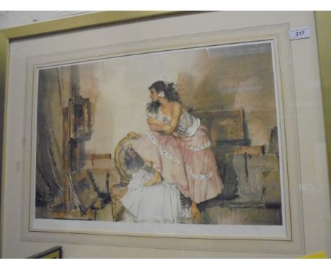 AFTER SIR WILLIAM RUSSELL FLINT " Model in Studio", limited edition, colour print, 308/850. Artists blind studio stamp lower 