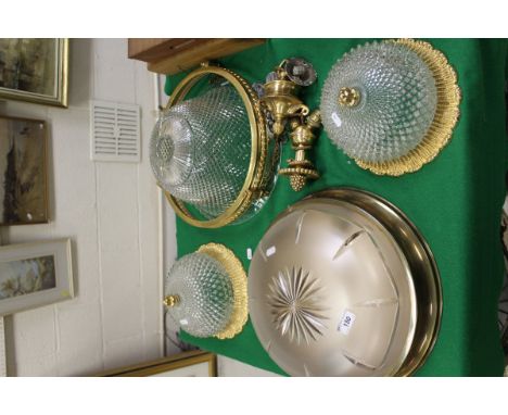 Four assorted ceiling glass light shades