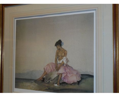 AFTER SIR WILLIAM RUSSELL FLINT "Ariadne", limited edition colour print 615/850 with Artists blind studio stamp lower left