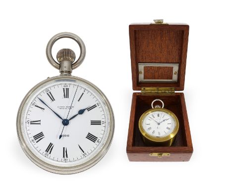 Chronometer: hochfeines Taschenchronometer/Beobachtungschronometer, Ulysse Nardin ca.1942: Originale Mahagonibox, ca.10 x 12 