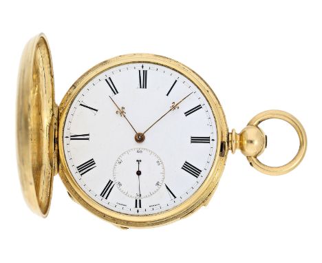 Taschenuhr: hochfeines Genfer Chronometer mit Repetition, signiert Lagier Geneve No.7610, ca. 1870: Ca. Ø53mm, ca. 123g, 18K 