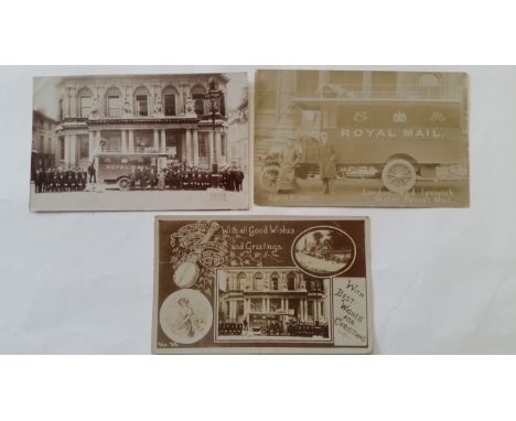 POSTCARDS, Royal Mail, inc. London and Ipswich Motor Parcel Mail Van 1907 outside Post Office, all pu, corner knocks, FR to G