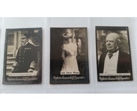 OGDENS, Guinea Gold, Boer War - Boxer Rebellion &amp; Miscellaneous, some white panel, duplication, in modern album, FR to VG
