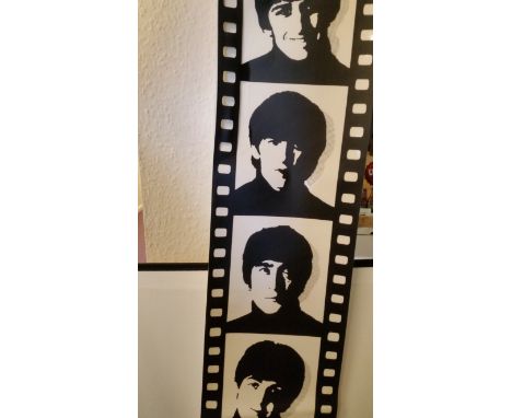 POP MUSIC, shop display window stickers, The Beatles Hard Days Night, showing them h/s as a roll of film, eight images (2 of 