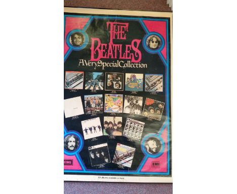 POP MUSIC, shop display poster, The Beatles - A Very Special Collection, c.1972, showing 15 EMI LP covers and four h/s cameos