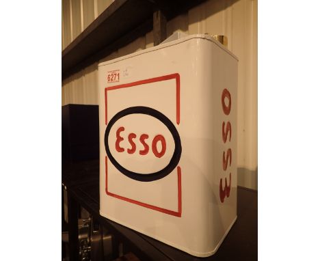 White Esso petrol can H: 33 cm 