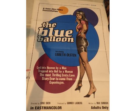 One sheet original adult American film poster The Blue Balloon 104 x 68 cm