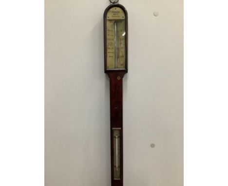 A Victorian Anderson of Gravesend rosewood stick barometer, height 92cm A marine or travelling barometer without the gimbal f