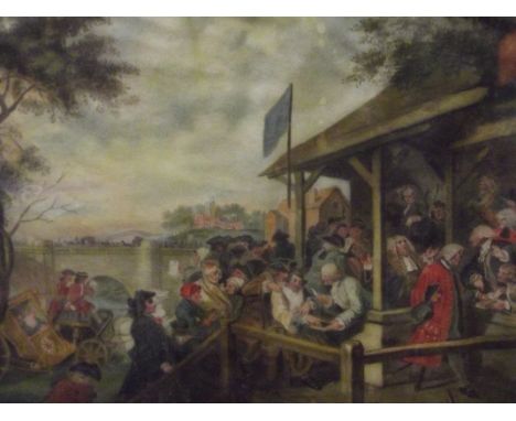 Old framed print, signed 