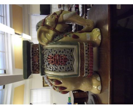 Ceramic elephant plant stand 