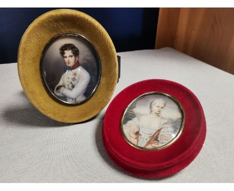 Pair of Edwardian Cameos, both signed Ruby - 14cm high