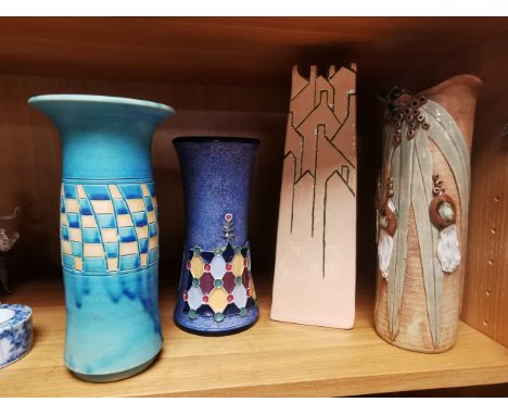 4x Various Studio Pottery &amp; Other Modern Art Vases inc Irish Marianne Klopp &amp; Australian Bendigo Carol Guley