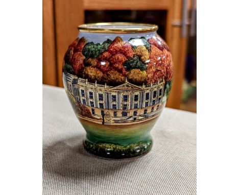 2001 Philip Gibson Signed Vase Depicting a Stately Home Scene