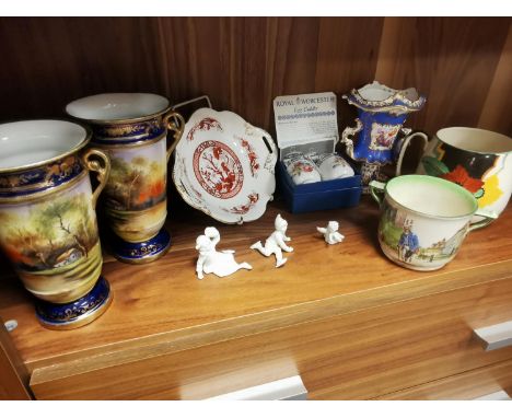 Shelf of Various Ceramics &amp; China inc Noritake, Coalport &amp; Royal Worcester