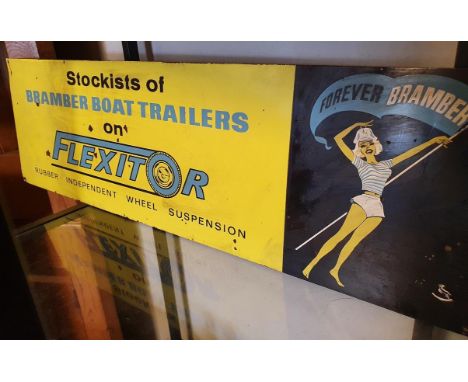 Double-Sided Enamel Flexitor Boat Trailer Sailing Advertising sign - 73cm x 23cm