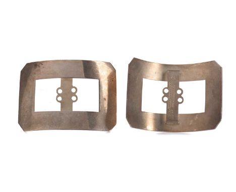 PAIR OF GEORGE V SCOTTISH SILVER SHOE BUCKLES,maker R. W. Forsyth Ltd, Edinburgh 1913, of plain form, approx 29g