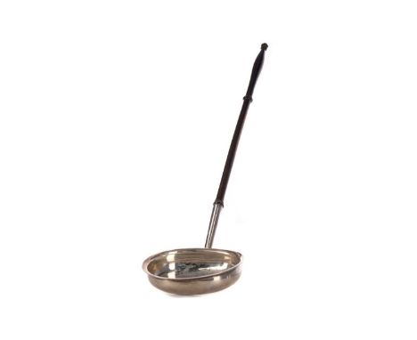 GEORGE III SCOTTISH SILVER PUNCH LADLE,maker James McKay, Edinburgh 1816, with turned wooden handle, 35.5cm long