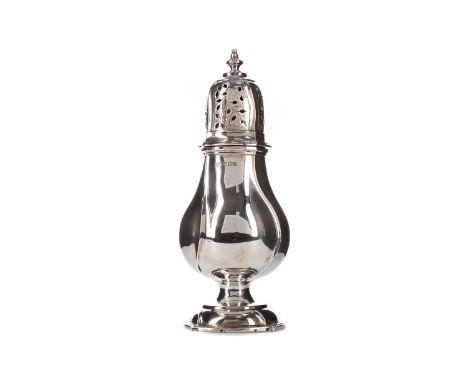 GEORGE V SILVER SUGAR CASTER,maker Harrison Brothers &amp; Howson, Sheffield 1936, of baluster form, 19.5cm heigh, approx 182