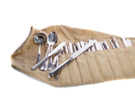 SUITE OF GEORGE VI SILVER TABLE APPOINTMENTS,maker Elkington &amp; Co., Birmingham 1931, comprising nine table forks, nine si