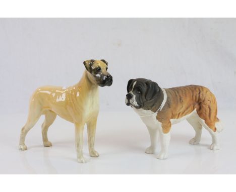 Beswick ceramic model of a St Bernard & Great Dane "Ch Ruler of Ouborou"