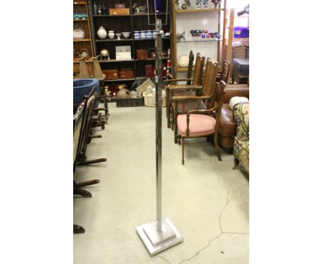 Art Deco Chrome Standard Lamp with square column on stepped square base