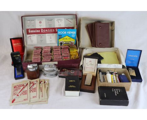 Assorted smoking ephemera to include Ronson spare parts contained within Genuine Ronson Spare Parts box, lighters, pipe filte
