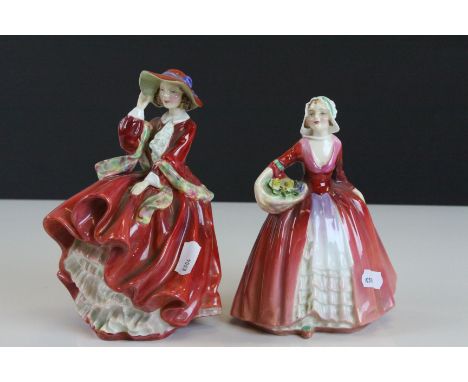 Two Royal Doulton ceramic figurines to include "Janet" HN1537 & "Top of the Hill" HN1834
