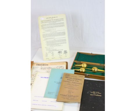 Wooden cased "Tate Saccharometer" & related vintage booklets and literature