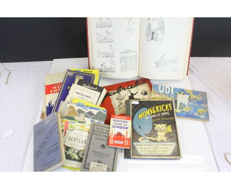 Books and Maps - Gabriel's 1946 Review in Cartoons,  U.D.I and all that Comic Strip Book, Nonserick's by Uncle Mac Book, Punc