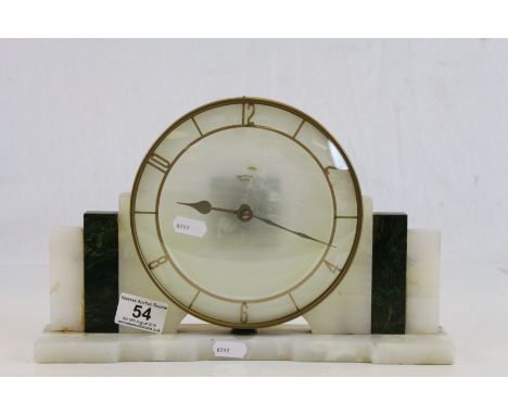 Art Deco style Smiths Sectric Mantle clock with Onyx & Marble