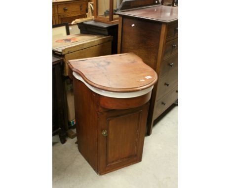 Victorian Mahogany Washstand / Vanity Unit, the hinged lid opening to reveal a ceramic sink with cupboard below