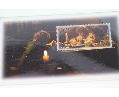 A set of Lord of the Rings New Zealand stamps contained within original mounts (12 stamps in total)