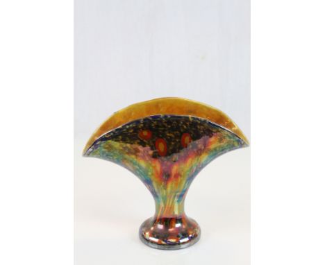 Art Deco style flared glass Vase with ceramic style finish