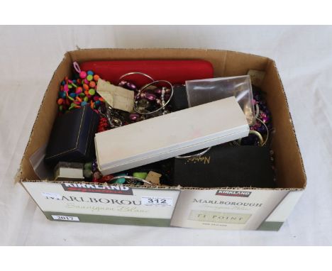 Box of Vintage and Other Costume Jewellery to include Silver