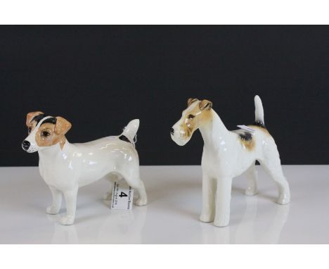 Beswick ceramic model of a Jack Russell Terrier & a Long Wire Terrier "Ch Taravera Romulus"