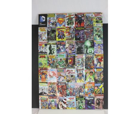 Stretch Canvas ' DC Comics ' Poster Print featuring many characters including Superman, Batman, Wonder Woman, Justice League,