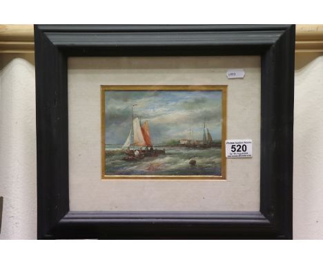 Framed and Glazed Oil Painting of a Fishing Boat Seascape