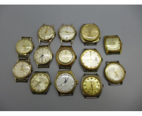 Thirteen manual wind wristwatches including five Smiths 