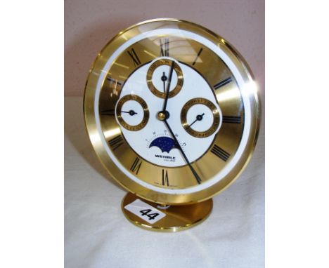 A German Wehrle mantle clock measuring 6.5" tall. CONDITION REPORT: Good cosmetic condition. Untested.